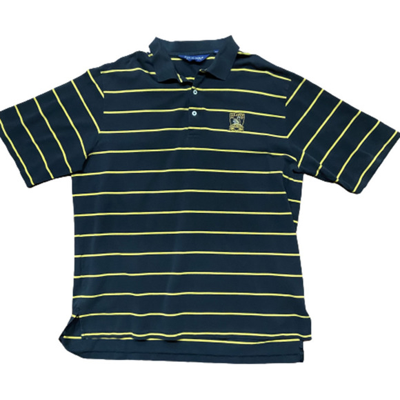 Polo Golf US Open 2007 Oakmont Striped Black Yellow Shirt Men's Size Large - Picture 8 of 8